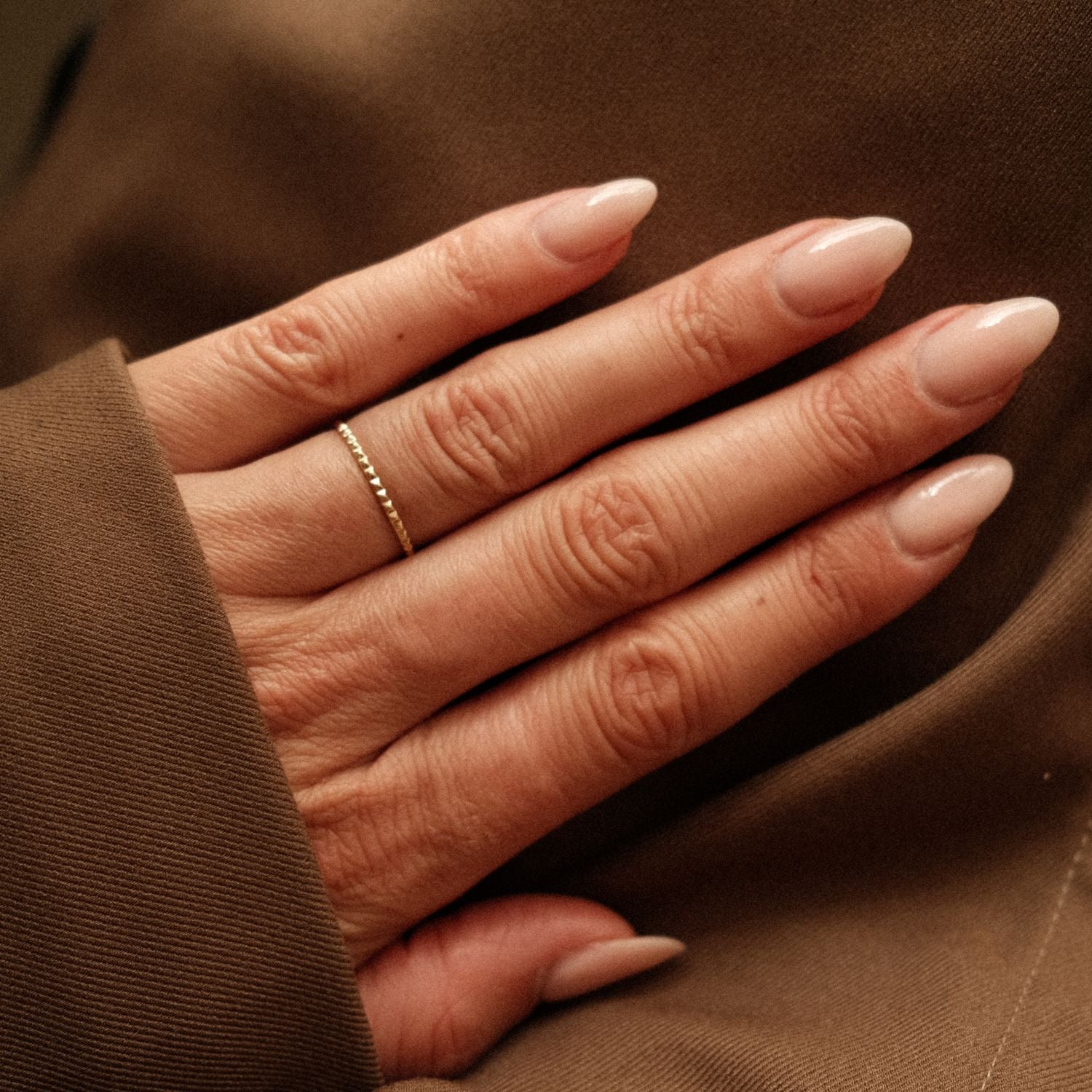 Stoere Fijne Gouden Ring