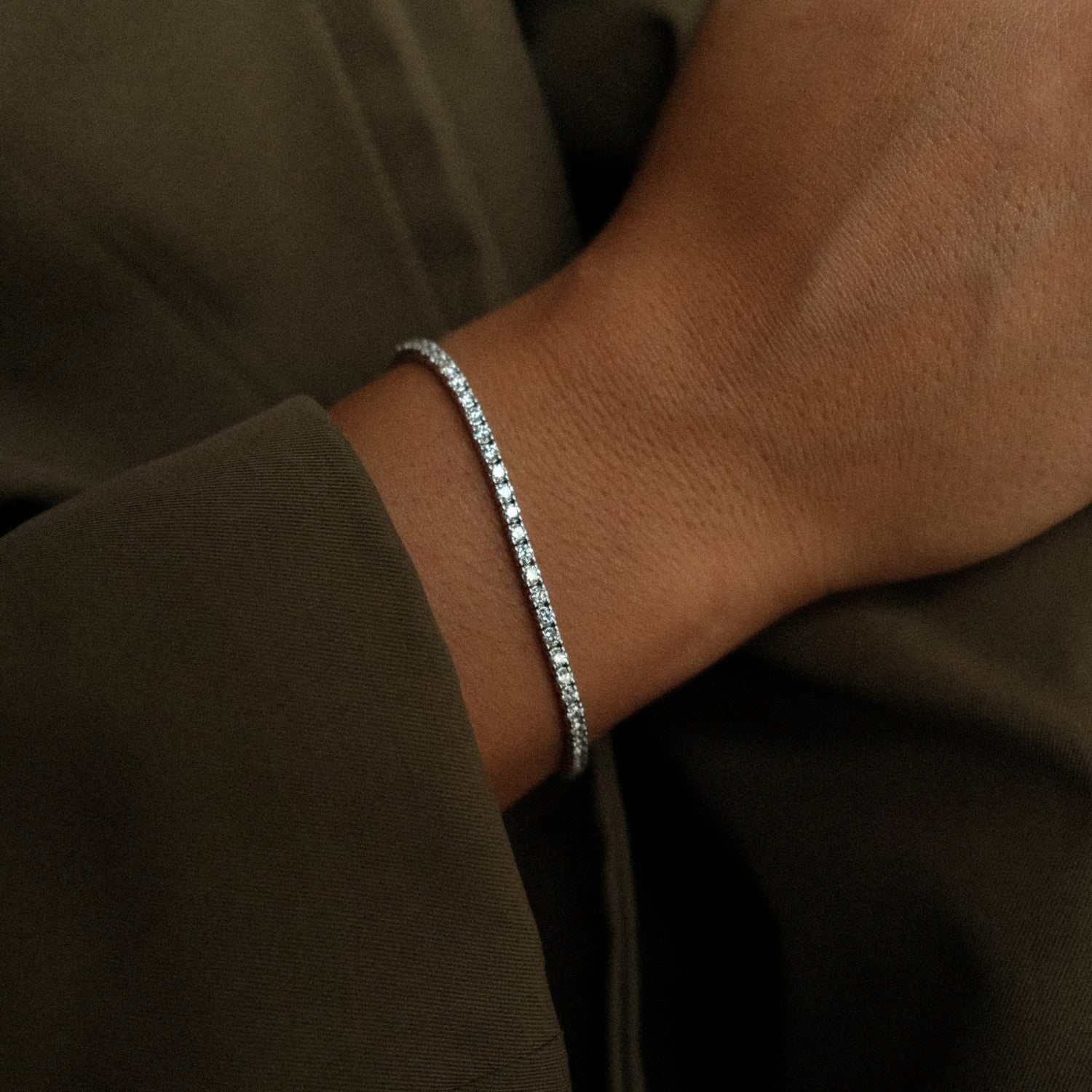 Tennis armband witgoud