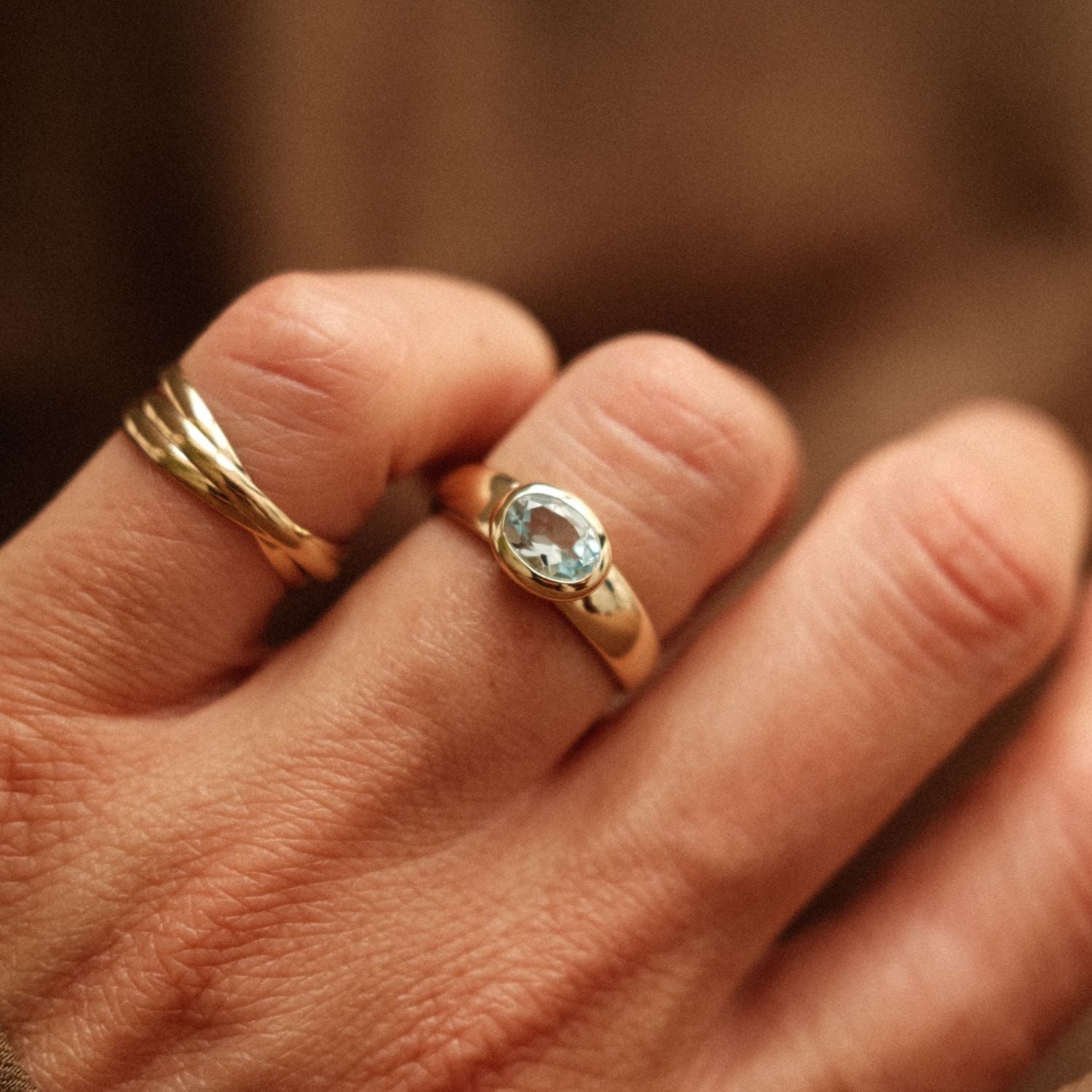 Topaas Ring in Bezel Zetting