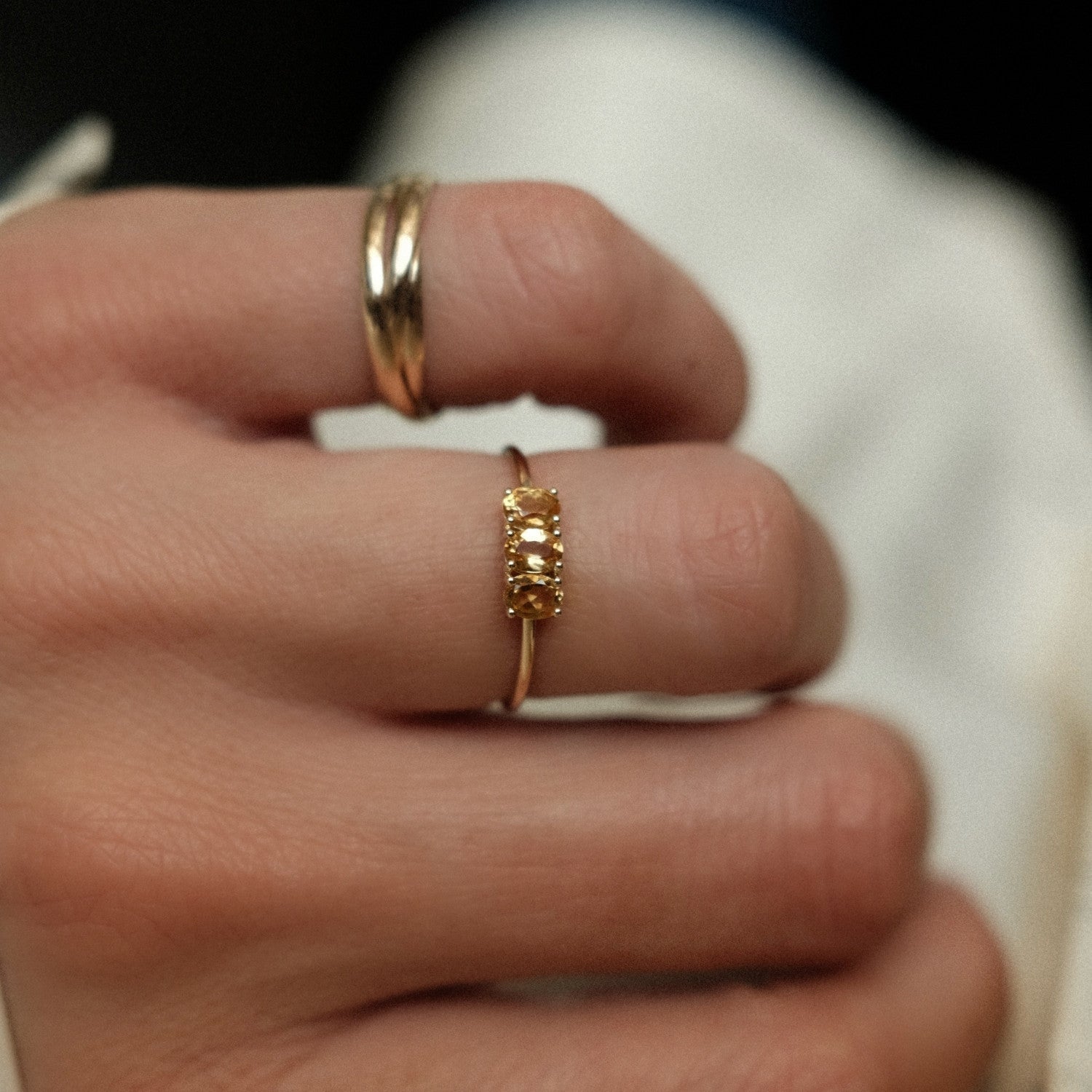 Trio citrien ring goud