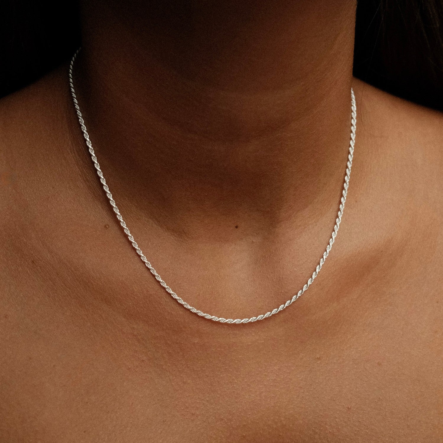 Twisted rope ketting zilver