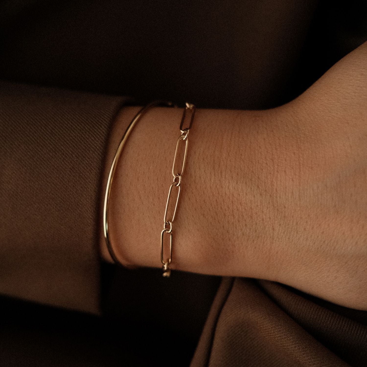 Unieke Ronde Paperclip Armband Goud