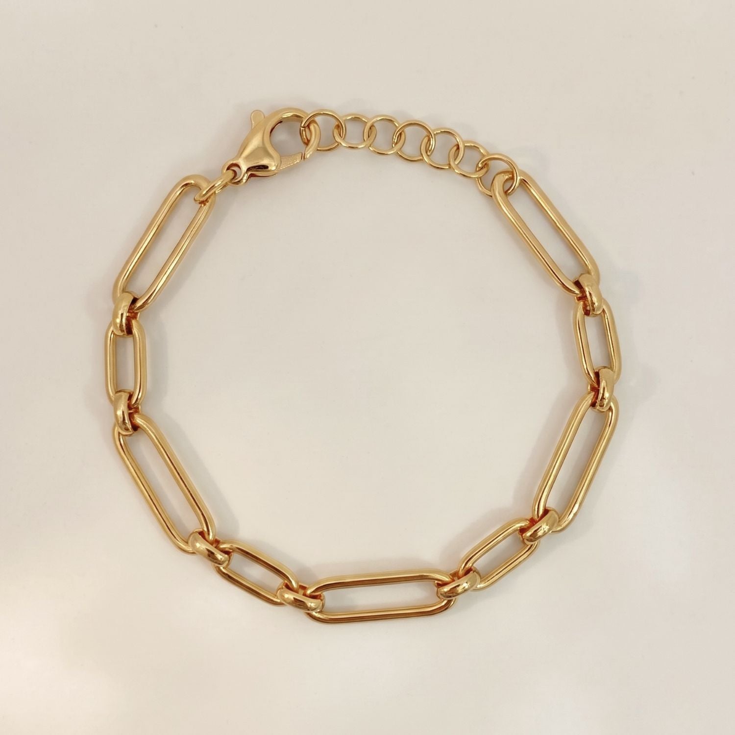 Unieke schakelarmband verguld