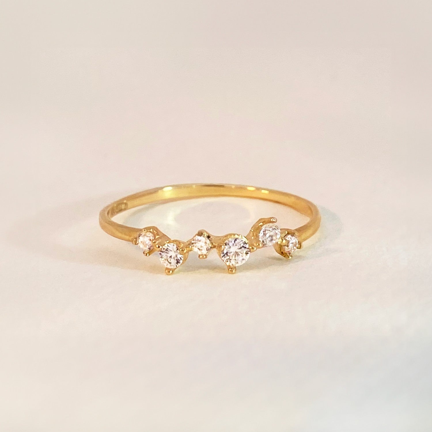 Union ring met kristal