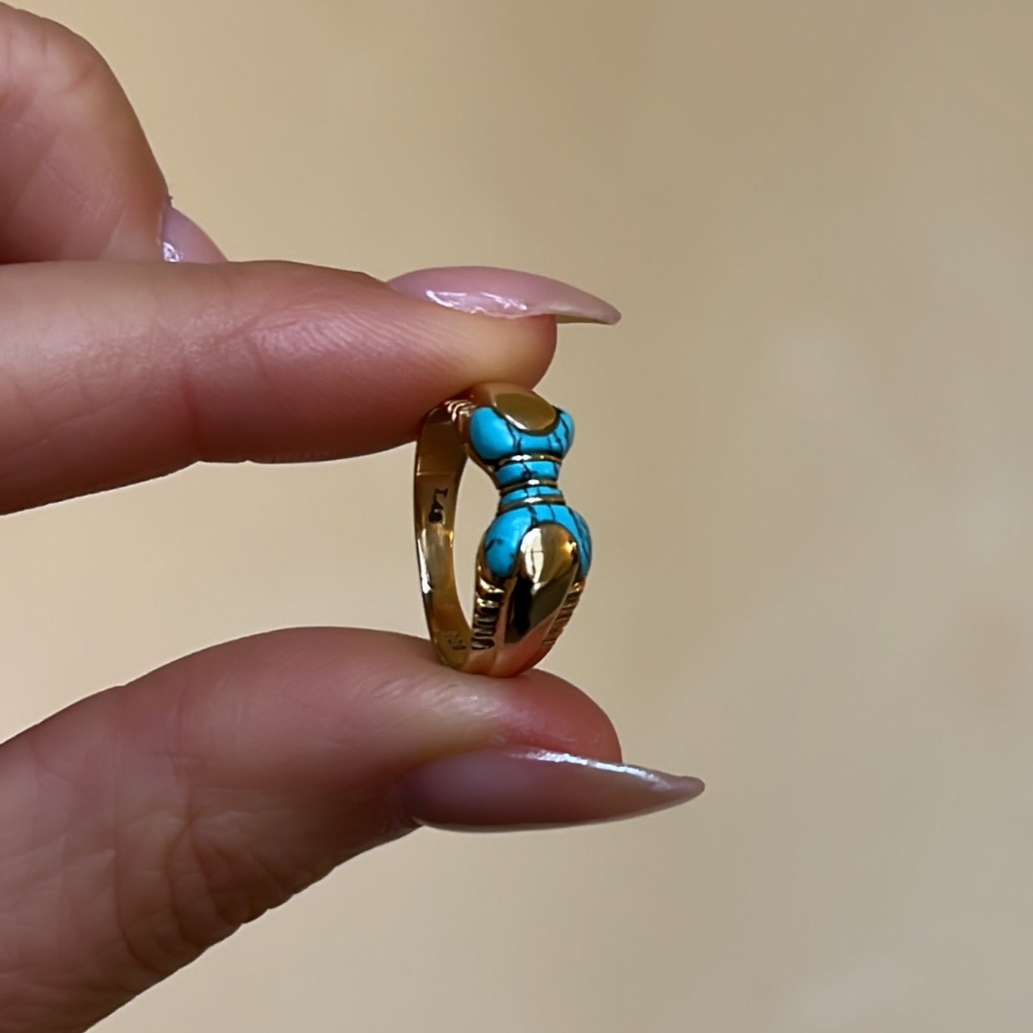 Vintage Blauw Turkoois Ring