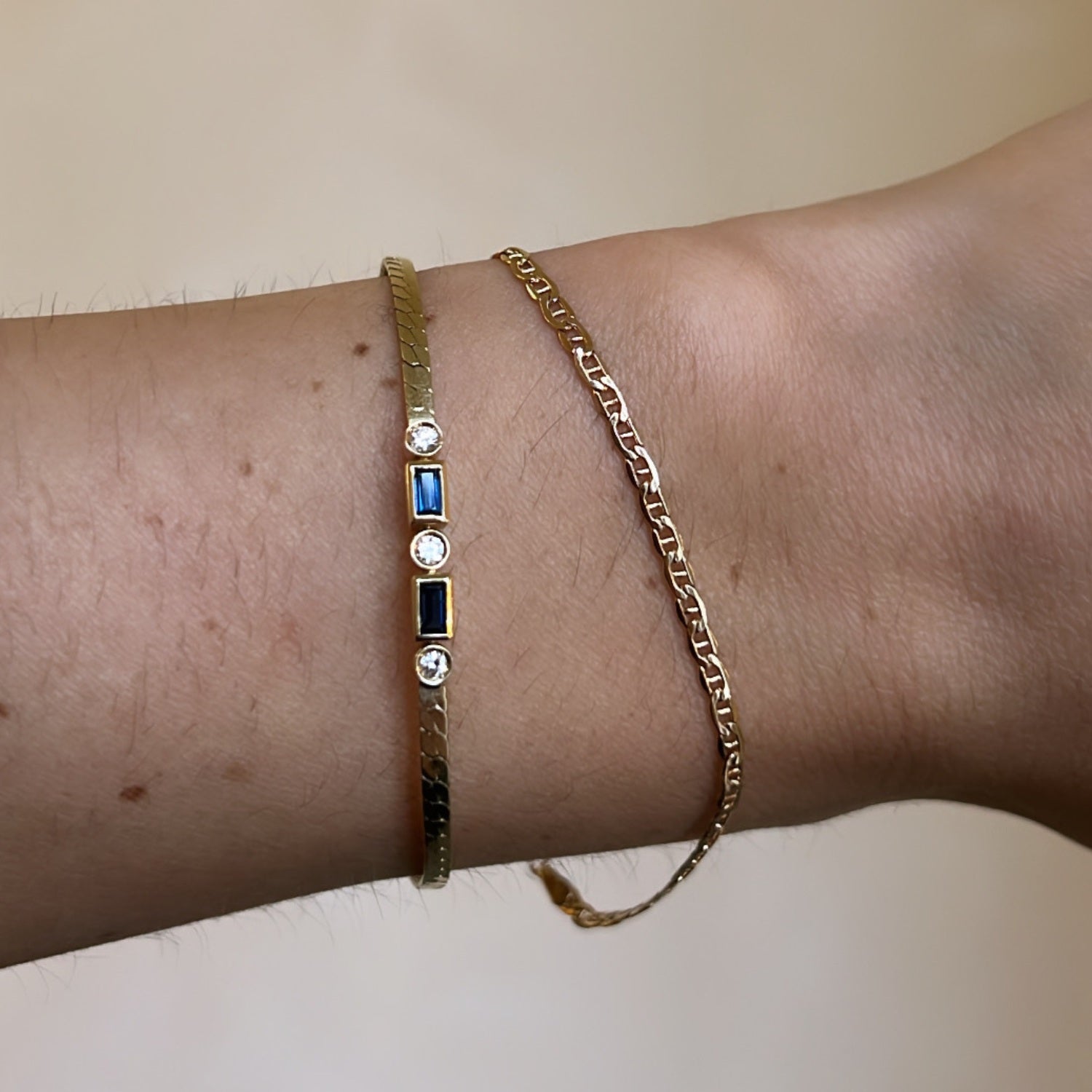 Vintage Diamonds Sapphire Bracelet