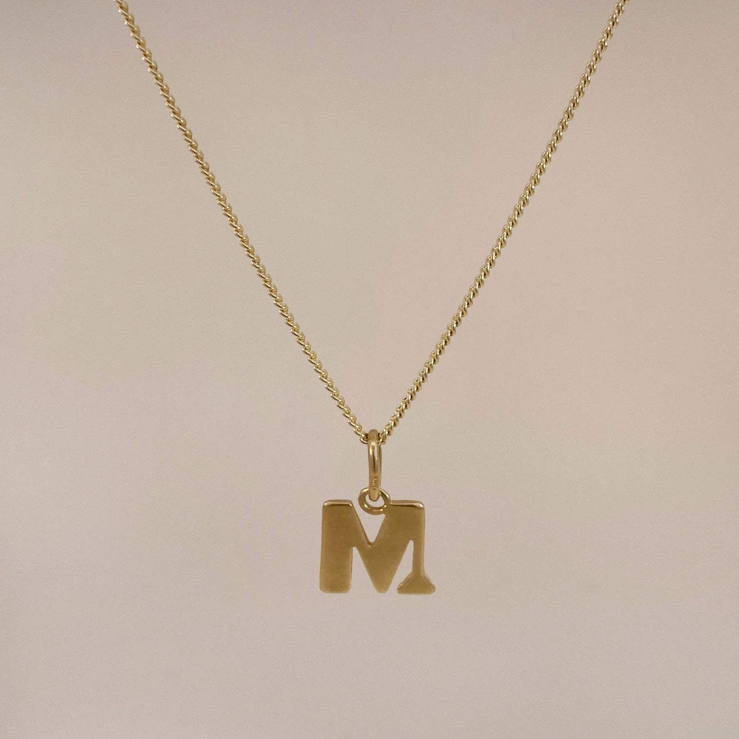 Vintage Gold Letter M Pendant