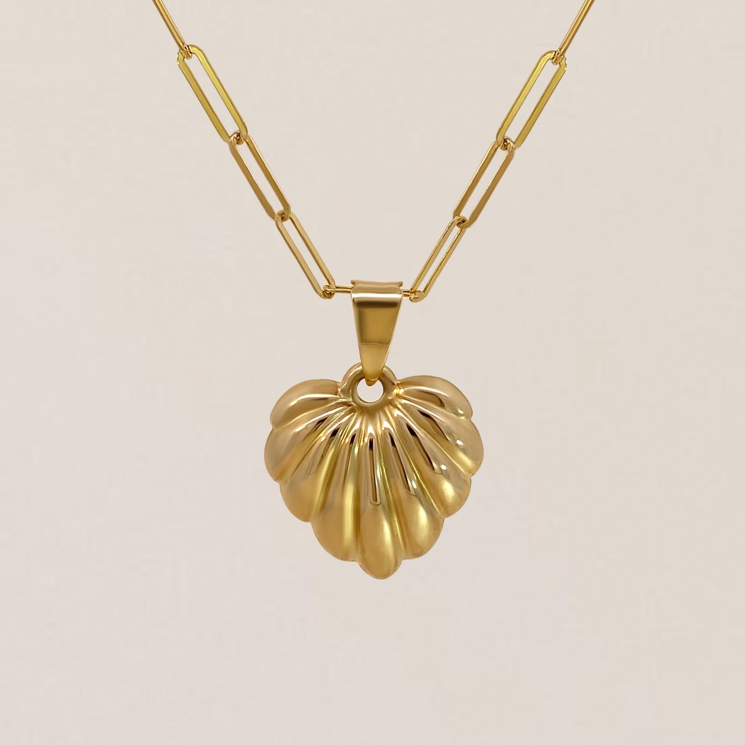 Wavy heart large aan ketting