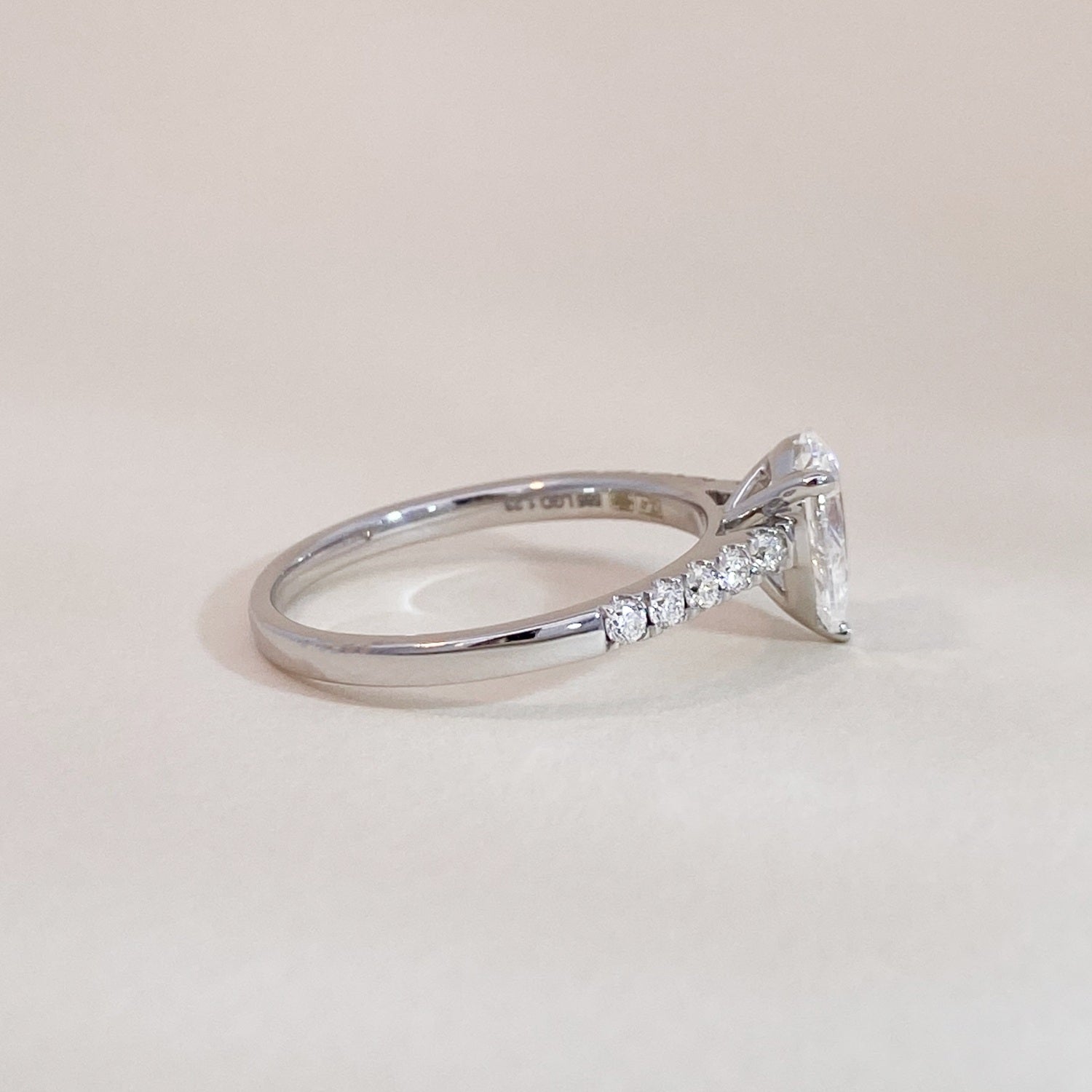 White Gold Pear Ring