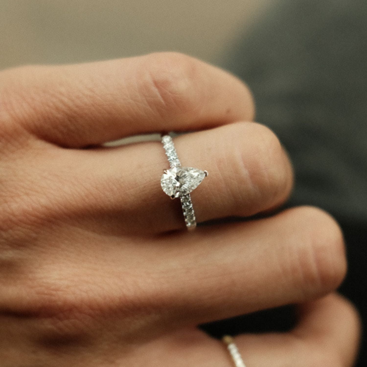 Witgoud Diamant Druppel Ring