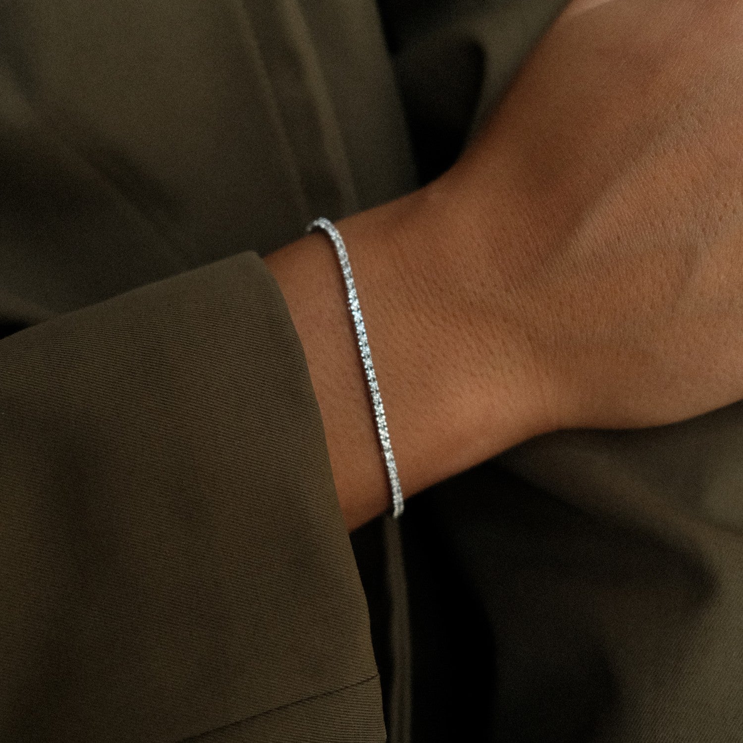 Witgoud tennis armband