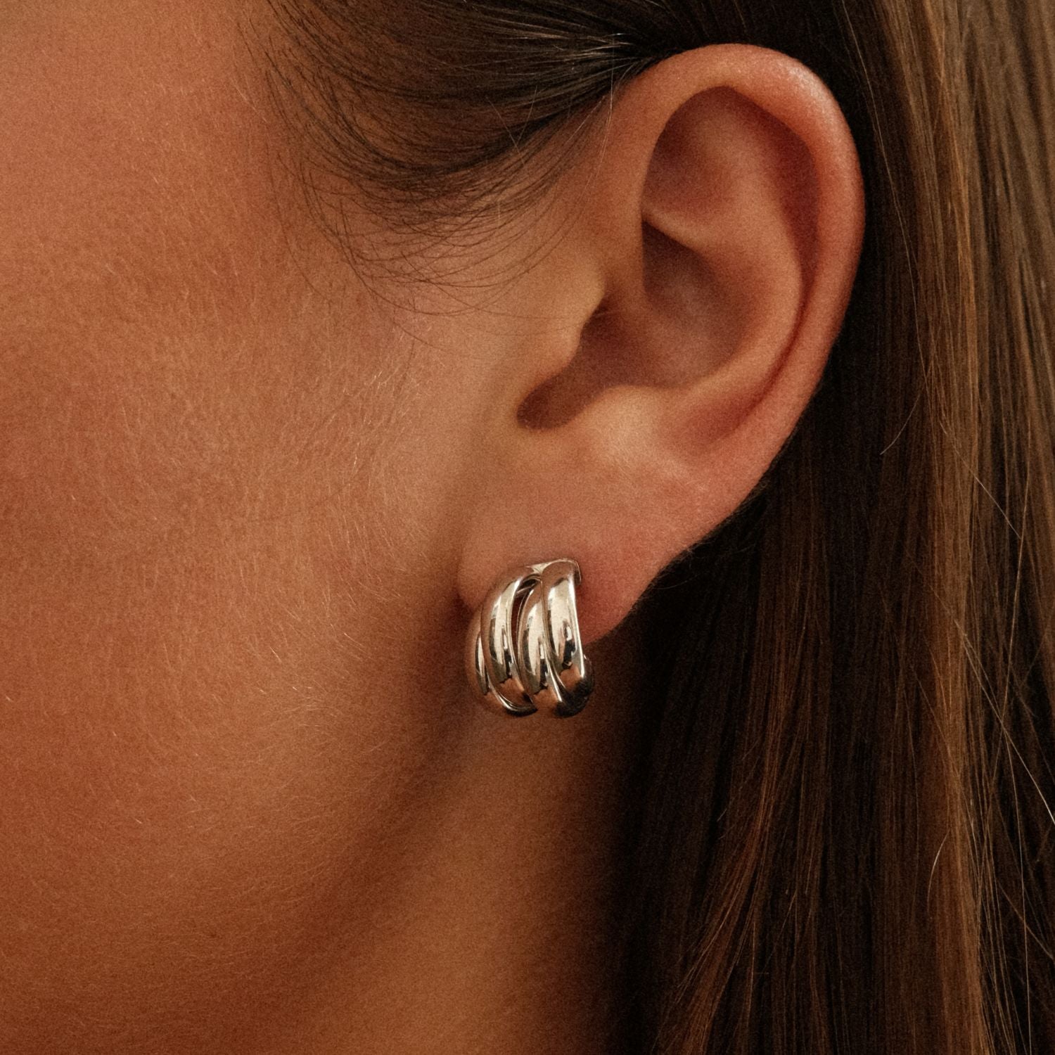 Zilver Intertwined Knot Oorbellen