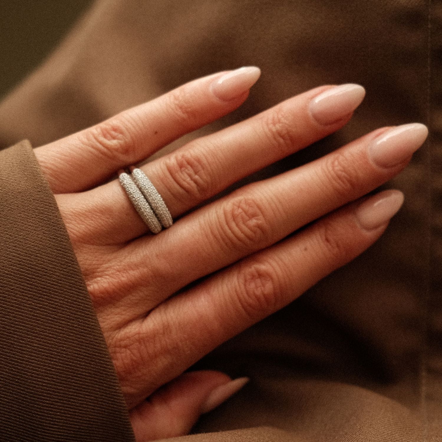 Zilver Slim Pave Ring Stack