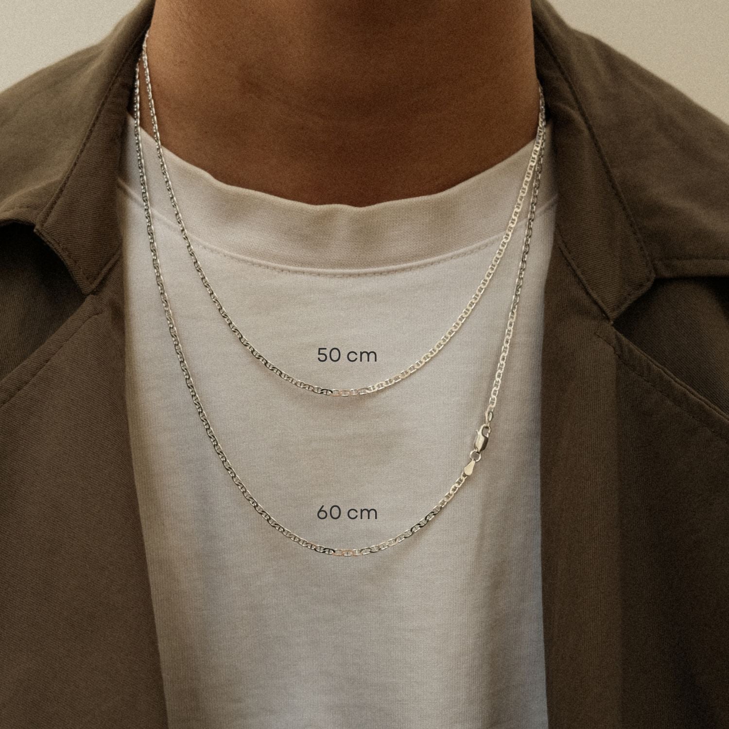 Zilveren Anker Ketting 50 en 60 cm
