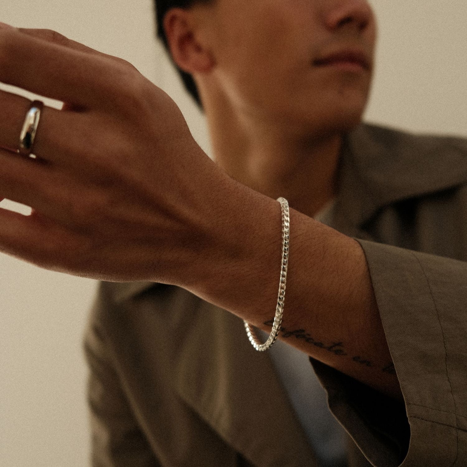 Zilveren Boxy Gourmet Armband Mannen
