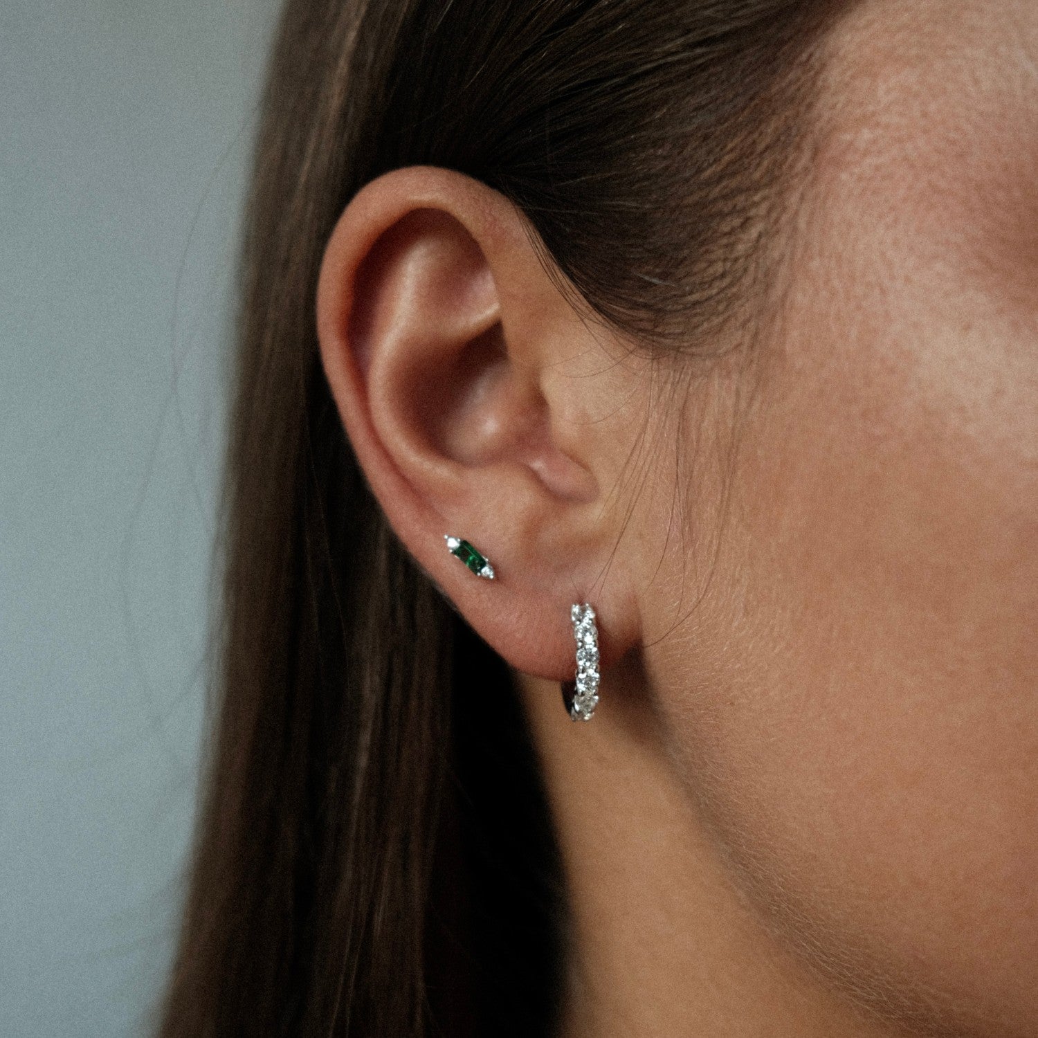 Zilveren Hoops met steentjes