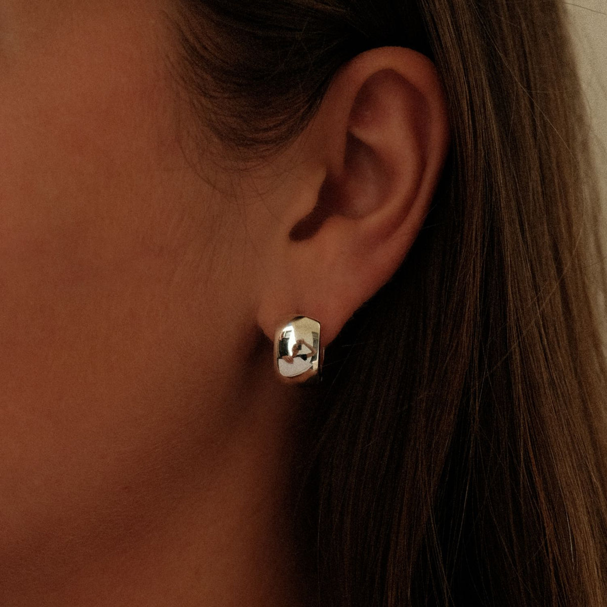 Zilveren brede hoops