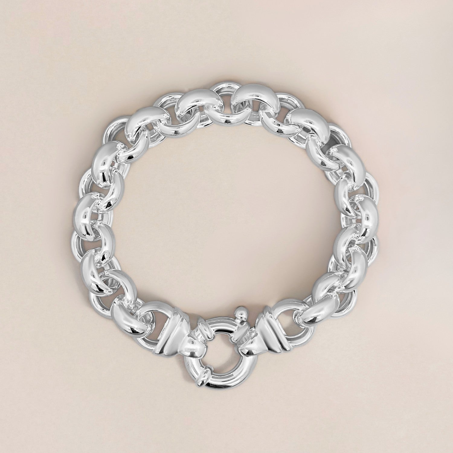 Zilveren chunky armband jasseron schakel