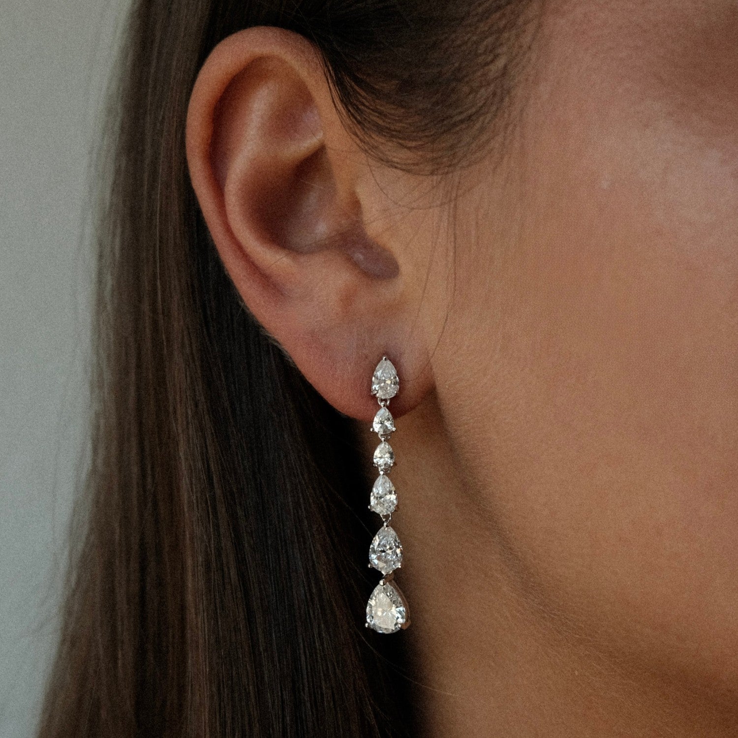 Zilveren druppel oorbellen