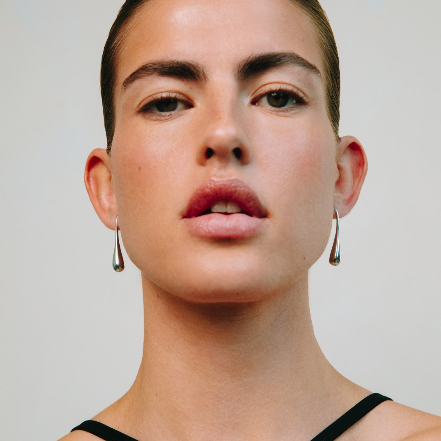 Zilveren lange oorbellen met haak