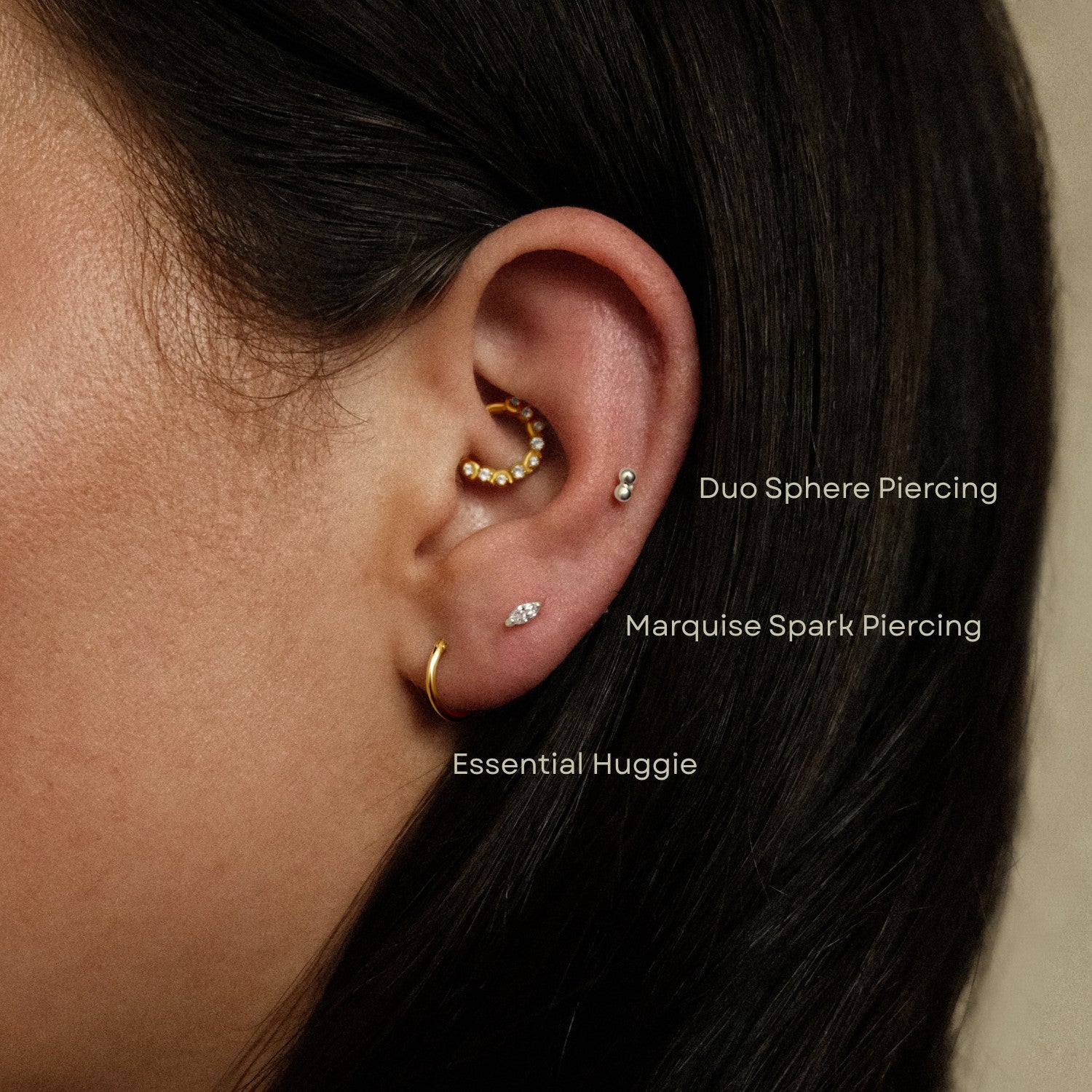 Zilveren piercing combinatie