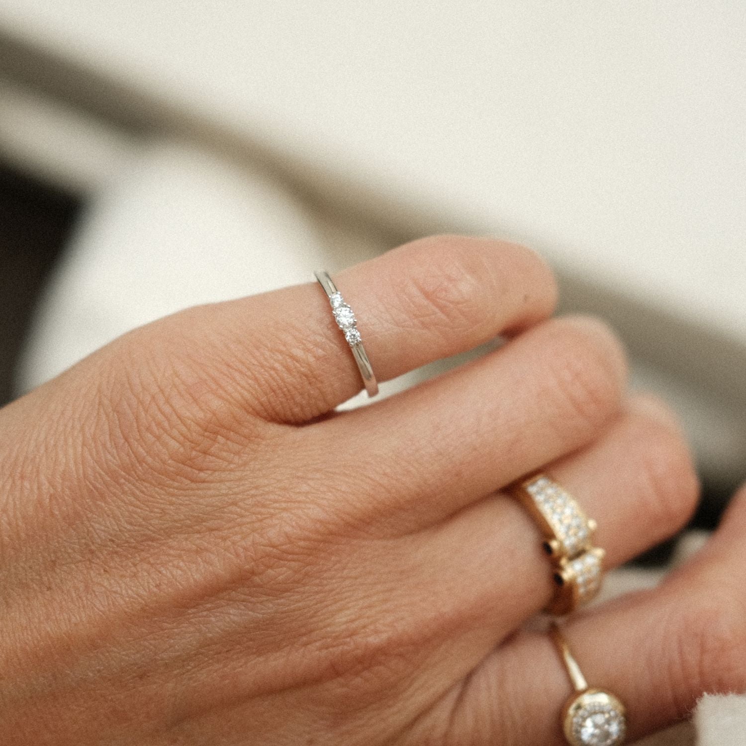 Zilveren pink ring met kristalletjes
