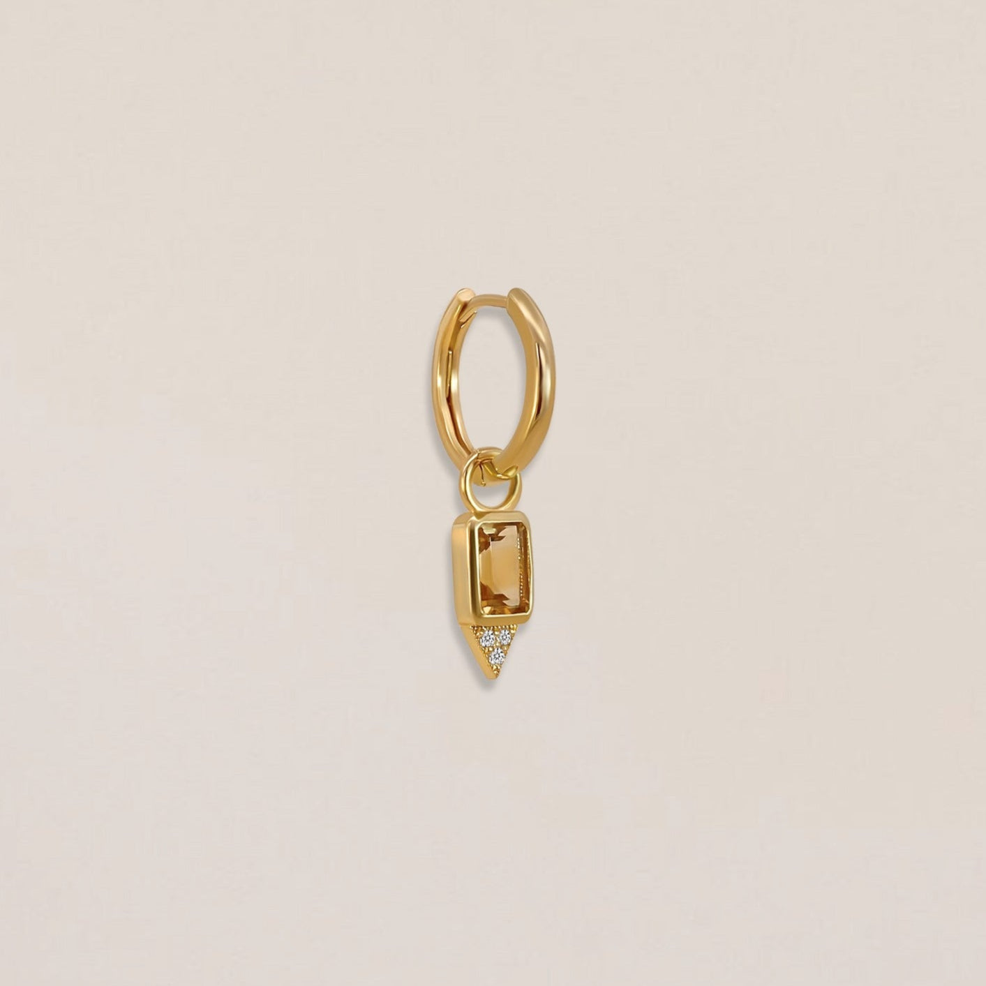 oorbel hanger gele steen