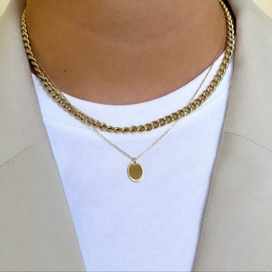 oval plate necklace