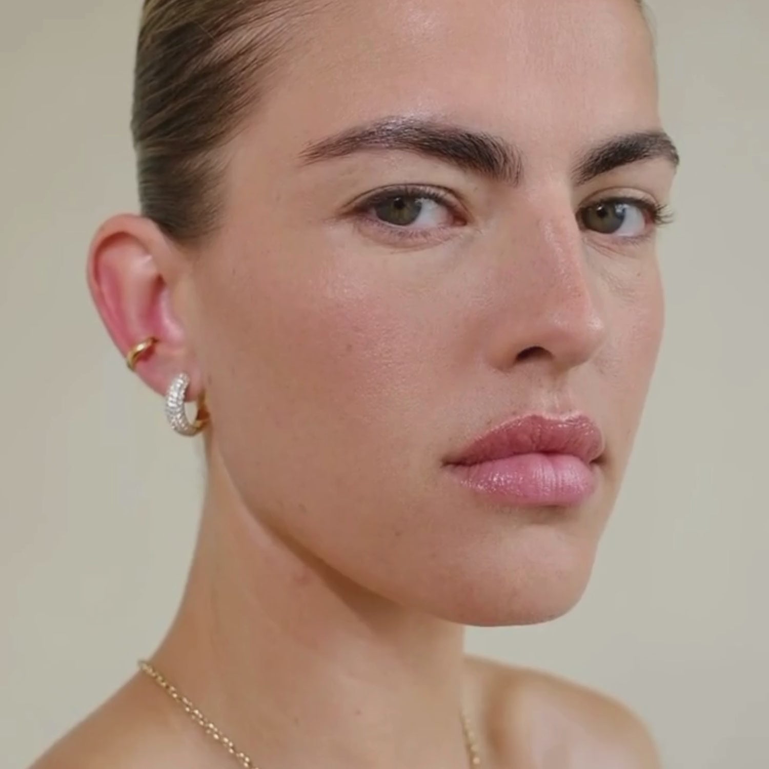 Large pave festive hoops