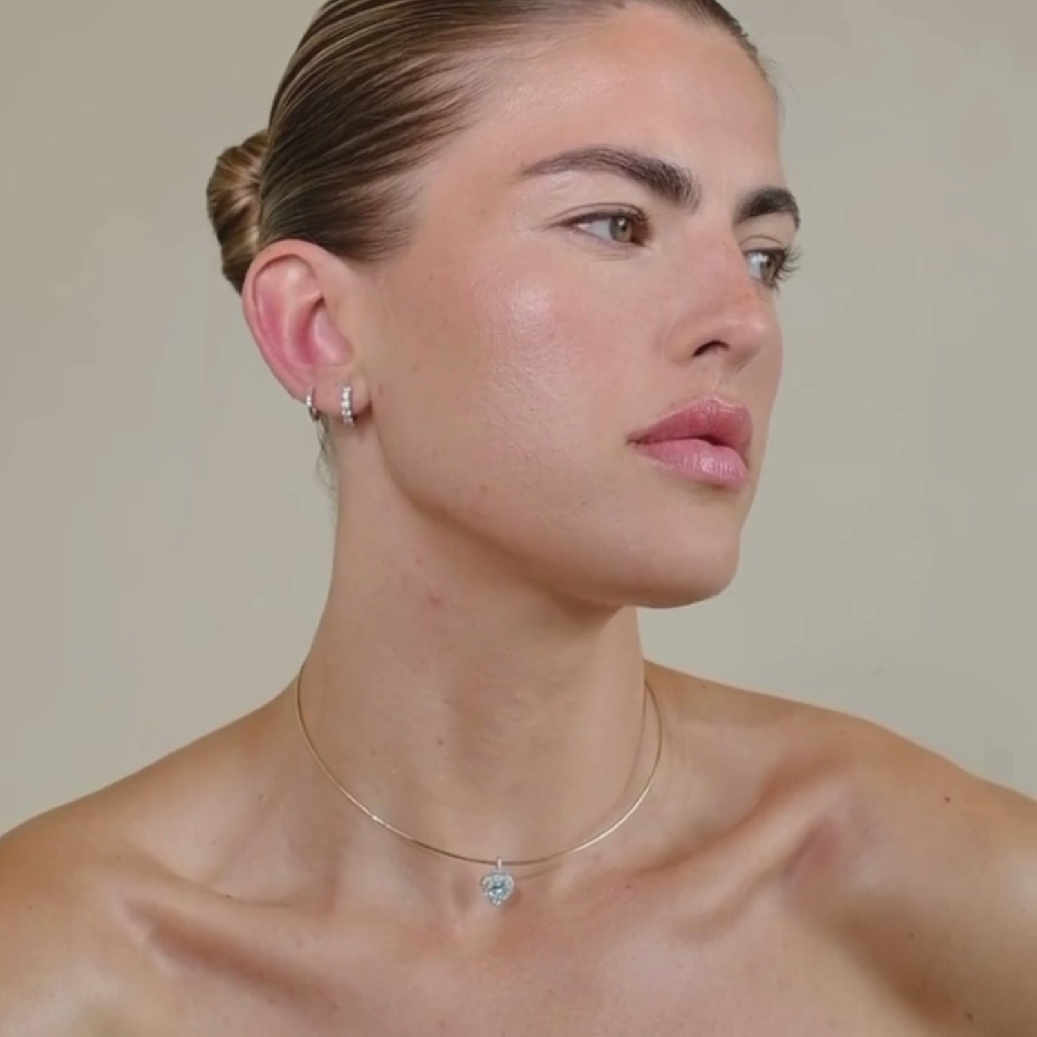 Blauw hart hanger met choker ketting