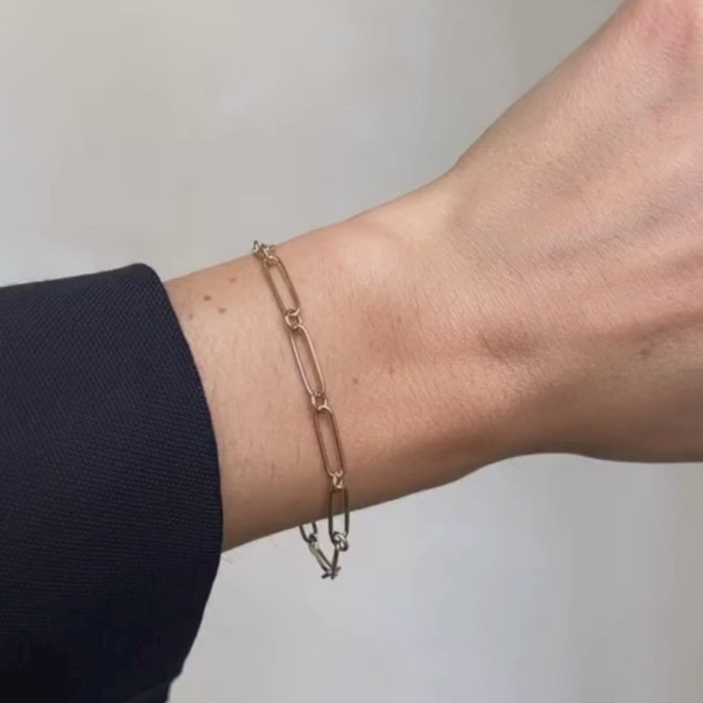 Unieke Gouden Paperclip Armband

